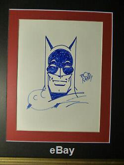 BOB KANE AMAZING RARE ORIGINAL HAND DRAWN BATMAN SIGNED SKETCH with COA