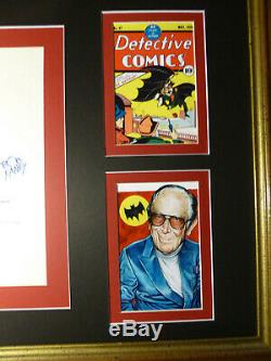 BOB KANE AMAZING RARE ORIGINAL HAND DRAWN BATMAN SIGNED SKETCH with COA