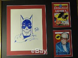 BOB KANE AMAZING RARE ORIGINAL HAND DRAWN BATMAN SIGNED SKETCH with COA