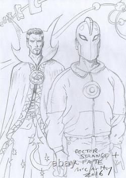 BRENDAN McCARTHY Dr. Strange & Dr. Fate ORIGINAL SKETCH Comic ART