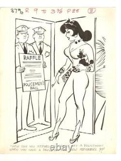 Babe with Poodle and Police Humorama Gag 1962 Signed art by Michael Berry