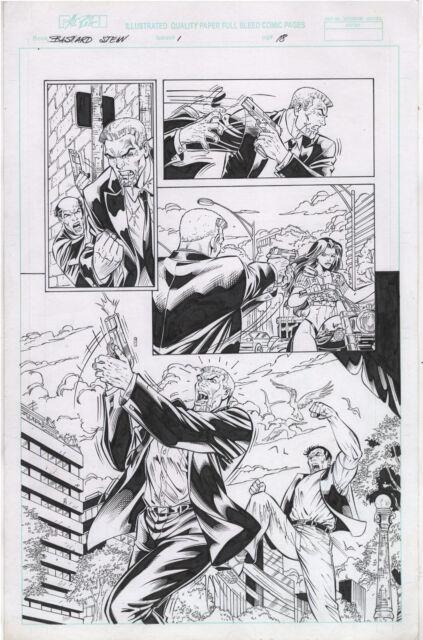 Bastard Stew Original Art Page By Al Rio 11.5x17.5 Action Scene Sexy Motorcycle