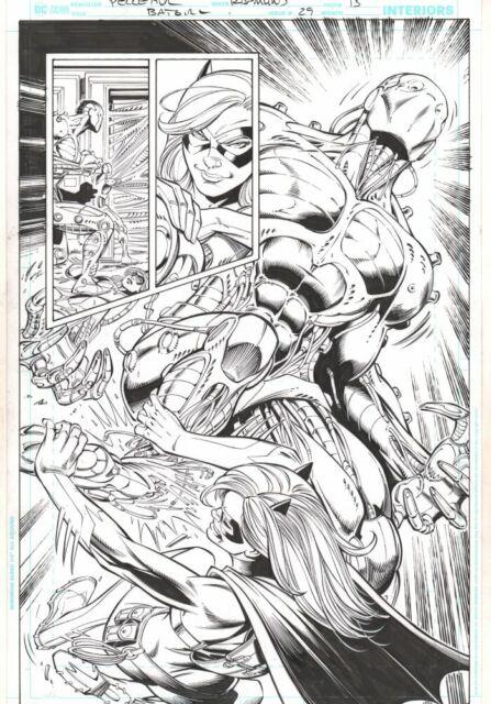 Batgirl #29 P. 13 Batgirl Vs. Robot Splash -2019 Ink Art Only By Norm Rapmund