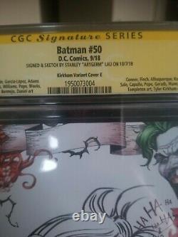 Batman 50 Cgc ss 9.8 Artgerm Original Sketch