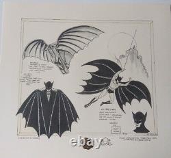 Batman Davinci Signed Bob Kane Duo Tone Concept Art W Coa Vintage Warner Stores