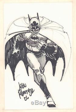 Batman Full Figure Running Drawing Signed art by John Romita Jr