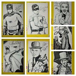 Batman Robin 1966 Tv Show Full Cast 7 Comic Book Covers Ink Art Sim Signatures