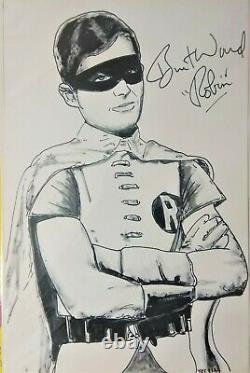 Batman Robin 1966 Tv Show Full Cast 7 Comic Book Covers Ink Art Sim Signatures