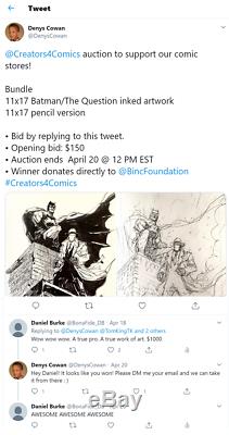 Batman & The Question original artwork bundle by Denys Cowan proceeds to charity