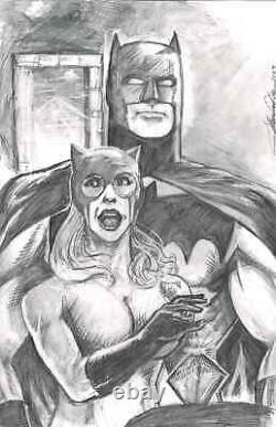 Batman and Catwoman Original Comic Art by Jay Taylor