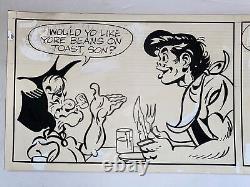 Beans on Toast Original Art Comic Strip Panel by Tony Chikes (Tonee) 7 x 23