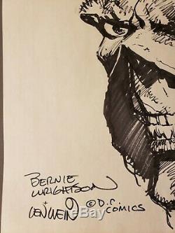 Bernie Wrightson Original Art SWAMP THING sketch Wrightson & Len Wein signed