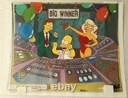 Big Winner The Simpsons Hand Painted Original Production Art Animation Cel