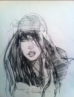 Bill Sienkiewicz Mixed Media Elektra Portrait Original Art 2011