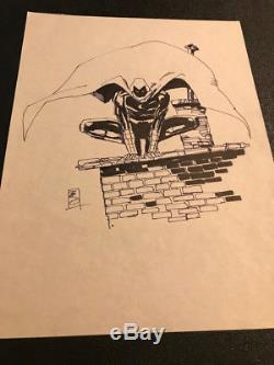 Bill Sienkiewicz Original Moon Knight Pen On Paper Black And White 9 x 11