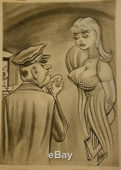 Bill Ward Signed Original Sexy Drawing For Humorama Magazine 1967-stamped Verso
