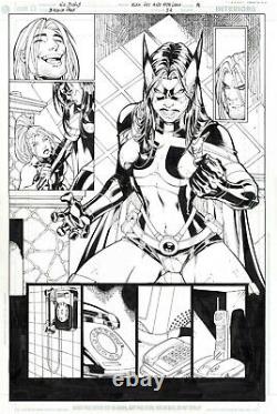 Birds Of Prey #59 Original Comic Art Page Huntress 2/3 Splash Ed Benes DC Comics