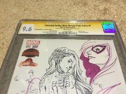 Black Cat Remarque Remark Original Art Asmryv #1 Cgc Ss 9.6 J Scott Campbell