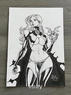 Black Queen Madelyne Pryor Pow Rodrix Sketch Original Comic Art A4 X-Men Marvel