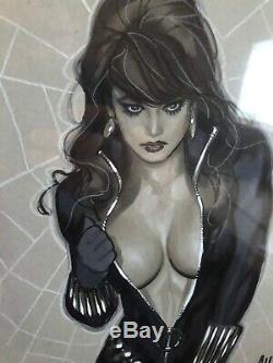 Black Widow undressing 9 x 12 original art sketch by Adam Hughes Wowzers