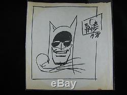 Bob Kane Original Authentic Batman Signed Dated Drawing Art 1978 Justice League