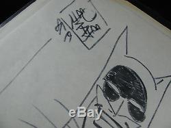 Bob Kane Original Authentic Batman Signed Dated Drawing Art 1978 Justice League