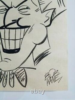 Bob Kane Signed Joker Concept Art Gallery Stamped
