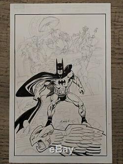 Bob Layton Original Art Batman, Robin, Catwoman, Joker, Penguin (11x17)