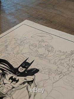 Bob Layton Original Art Batman, Robin, Catwoman, Joker, Penguin (11x17)