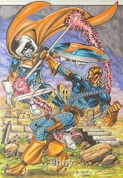Bob Layton Taskmaster vs Deathstroke Original Comic Art Commission, Signed 1/1