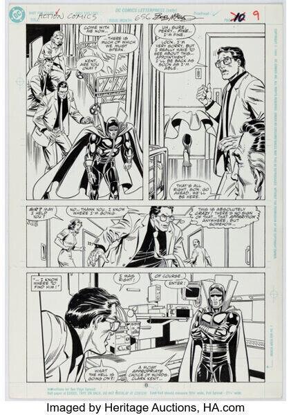 Bob Mcleod And Brett Breeding Original Art Action Comics #656 Superman (1990)