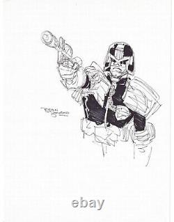 Brian Bolland Judge Dredd Original Comic Art Sketch