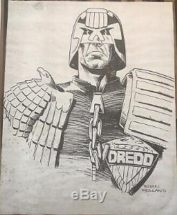 Brian Bolland Original Art Signed, Judge Dredd, 2000 Ad
