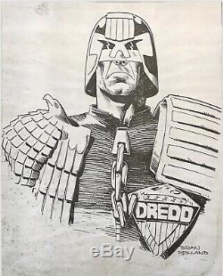 Brian Bolland Original Art Signed, Judge Dredd, 2000 Ad