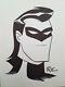 Bruce Timm Nightwing Original Art Head Sketch 9x12 Inks On Art Paper
