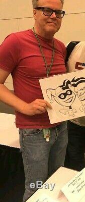 Bruce Timm Sketch Harley & Joker Original Art & Signed Mad Love Btas 11x14 Poa