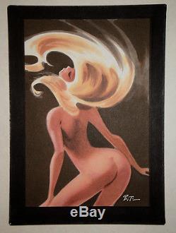 Bruce Timm original nude painting, circa 1999
