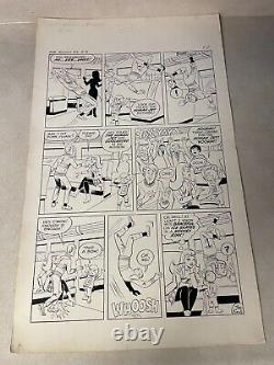 Bunny #4 original art 1968 HOCKEY STAR FLIRTS human jet FLIPS ON TRAIN LAST PG