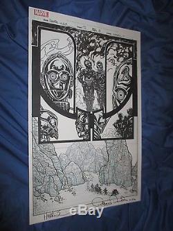 C-3PO #1 Original Art Page #5 by Tony Harris Marvel SIGNED BY ANTHONY DANIELS