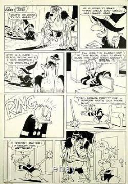 CARL BARKS Litho original Comic-Seite, DONALD, SIGNIERT, aus Barks Privatbesitz
