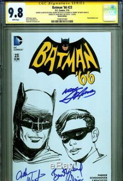 CGC SS 9.8 Batman'66 SIGNED Adam West Burt Ward Neal Adams Original Art Sketch