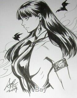 CGC SS VAMPIRELLA Sketch by Stanley ARTGERM Lau! Original Art includes photo