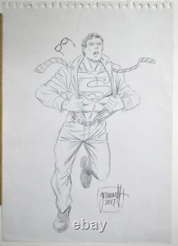 CLARK KENT is SUPERMAN ORIGINAL PENCILS Artwork Hand Signed artist Tom Grummett