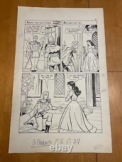 CLASSICS ILLUSTRATED JR #537 original art 1957 THREE FAIRIES PRINCE PROPOSES