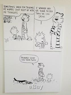 Calvin and Hobbes, Comic, Original, drawing, painting, art, 3 panel