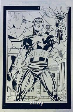 Captain America #1 (1998) page 4 Unused Original Art From Ron Garney