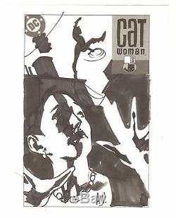 Catwoman # Cover Prelim Signed art by Adam Hughes