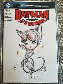 Catwoman PEACH MOMOKO Original Blank Sketch Cover Signed DC Comics Batman