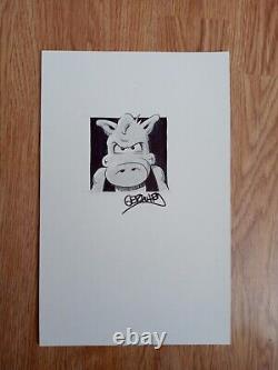 Cerebus original art sketch by Gerhard. Comic book artist. Hand drawn and signed