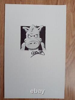 Cerebus original art sketch by Gerhard. Comic book artist. Hand drawn and signed